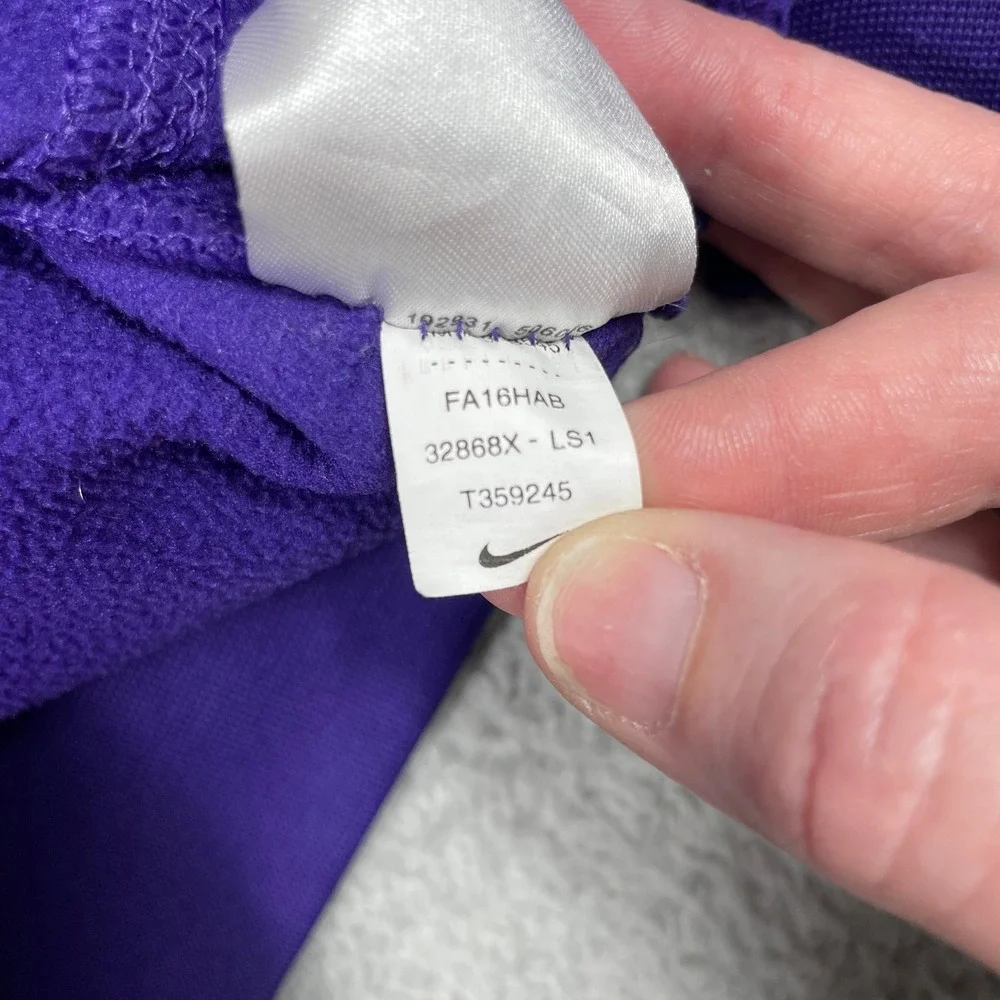LSU Tigers Hoodie Mens Small Purple Nike Therma-FIT Sweatshirt Pullover